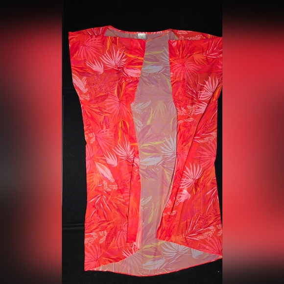 Milly Cabana Tropical Print Palm Kimono Caftan P/S Beach Cover Up Small - Picture 2 of 7